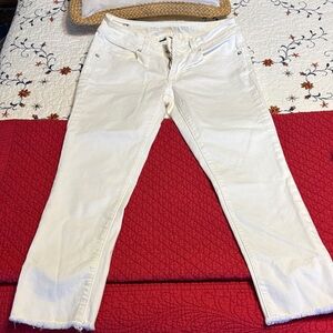 American Eagle Outfitters Cream Straight Leg crop jeans